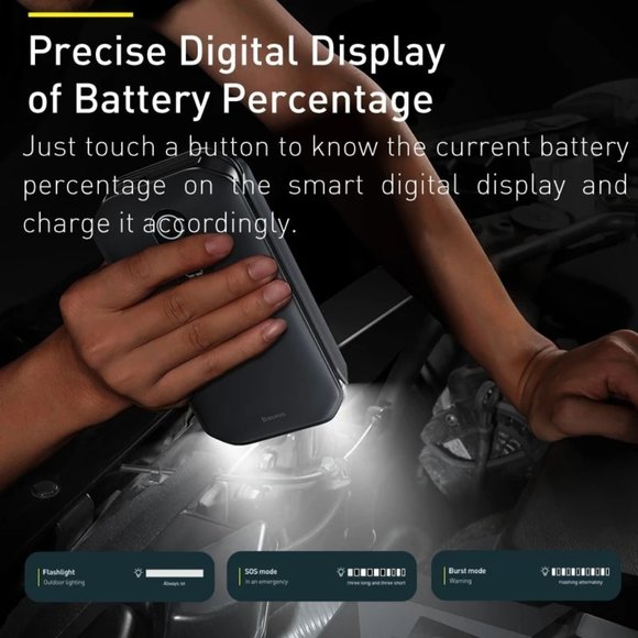 Baseus 1000A Car Jump Starter Power Bank 12000mAh Portable Battery Booster - Picture 4 of 6